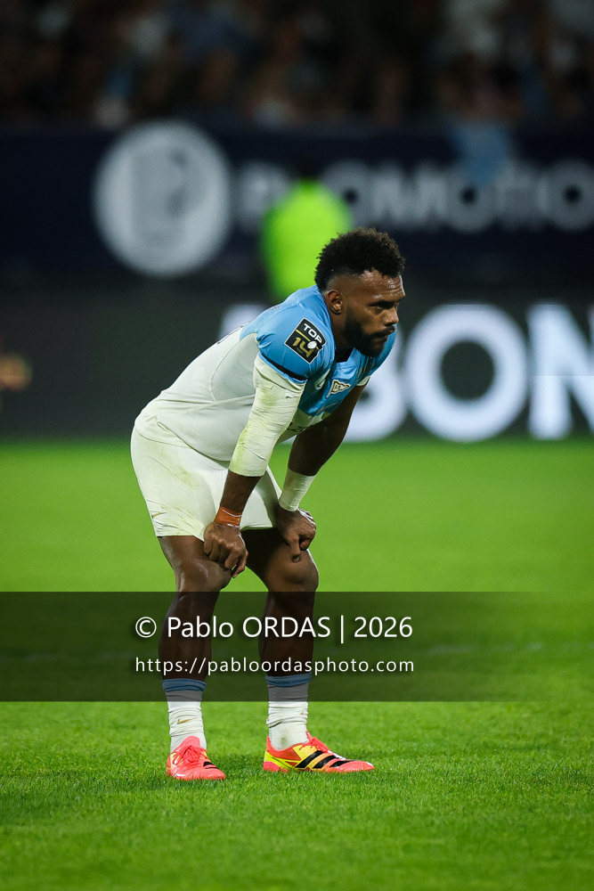 Sireli Maqala, lors du match amical entre l'Aviron bayonnais et le Biarritz olympique, le 20 août 2026 au stade Jean Dauger de Bayonne, France (Photo Pablo ORDAS)
