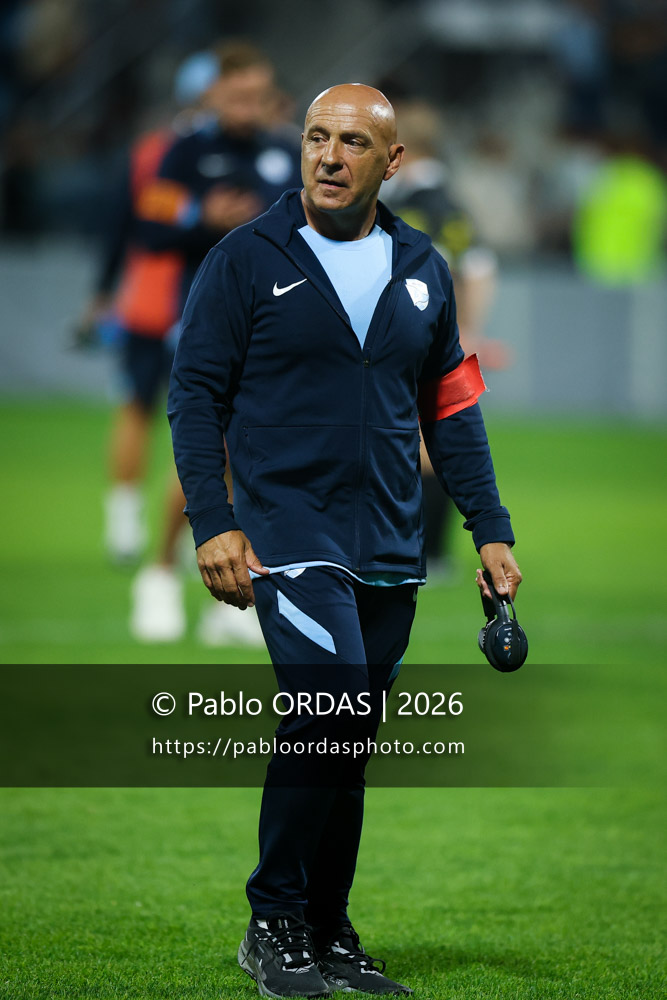 Laurent Travers, lors du match amical entre l'Aviron bayonnais et le Biarritz olympique, le 20 août 2026 au stade Jean Dauger de Bayonne, France (Photo Pablo ORDAS)