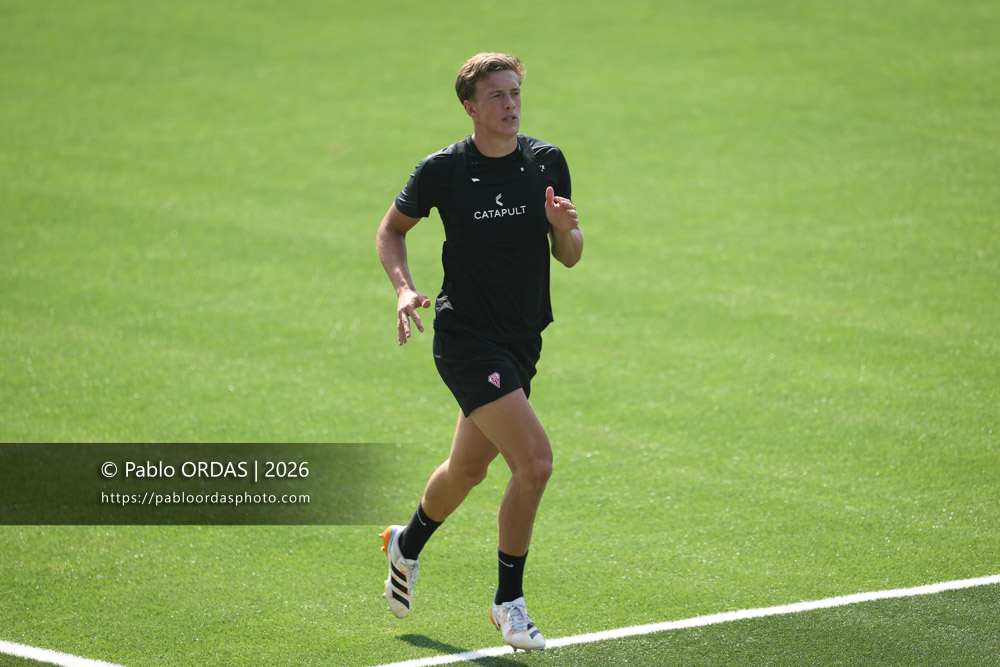 Iban Laclau, lors d'un entraînement avec le Biarritz olympique, le 9 juillet 2026 au stade Aguiléra de Biarritz, France (Photo Pablo ORDAS)