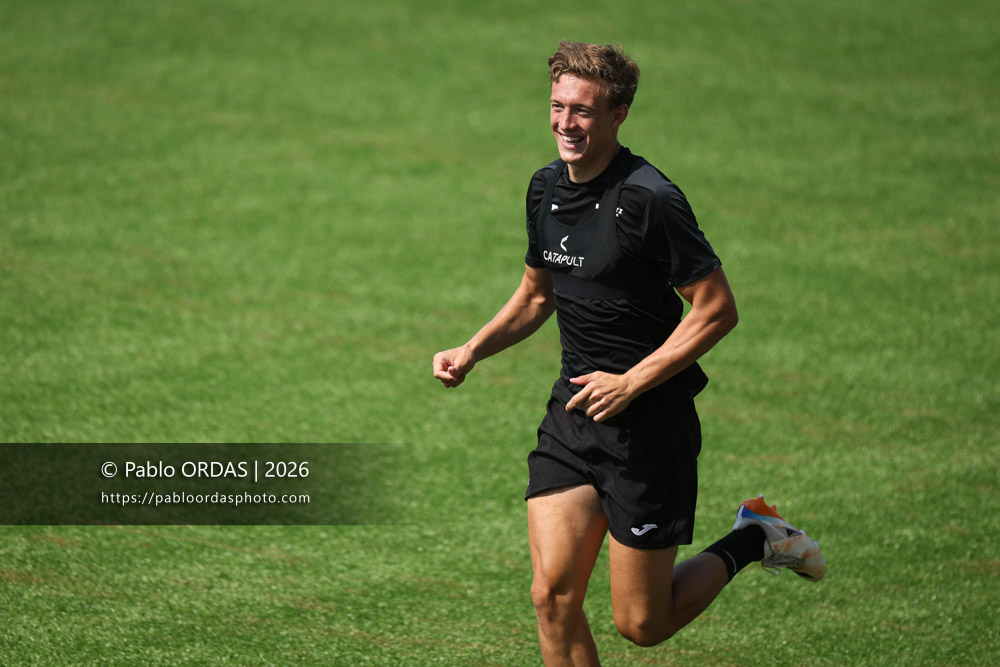 Iban Laclau, lors d'un entraînement avec le Biarritz olympique, le 9 juillet 2026 au stade Aguiléra de Biarritz, France (Photo Pablo ORDAS)