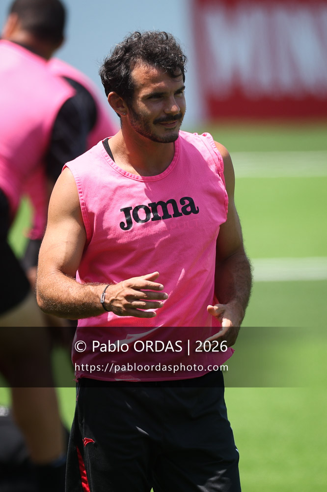 Arthur Bonneval, lors d'un entraînement avec le Biarritz olympique, le 9 juillet 2026 au stade Aguiléra de Biarritz, France (Photo Pablo ORDAS)