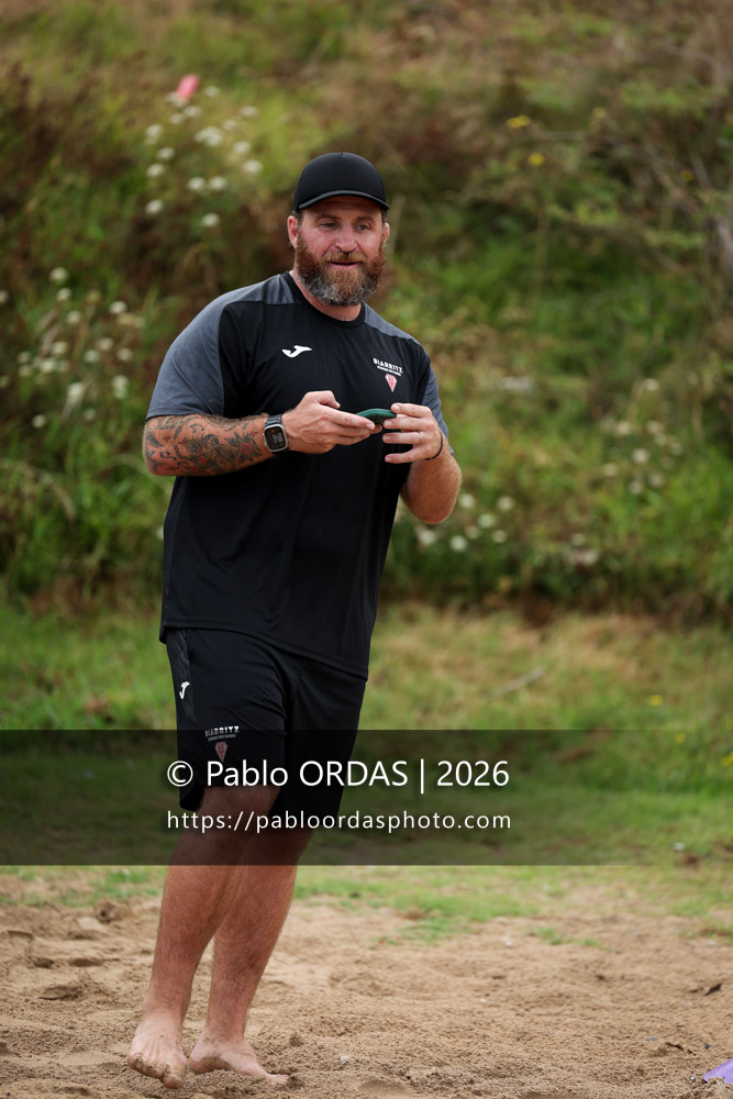 Rémi Bonfils, lors d'un entraînement avec le Biarritz olympique, le 10 juillet 2026 à la Côte des Basques de Biarritz, France (Photo Pablo ORDAS)