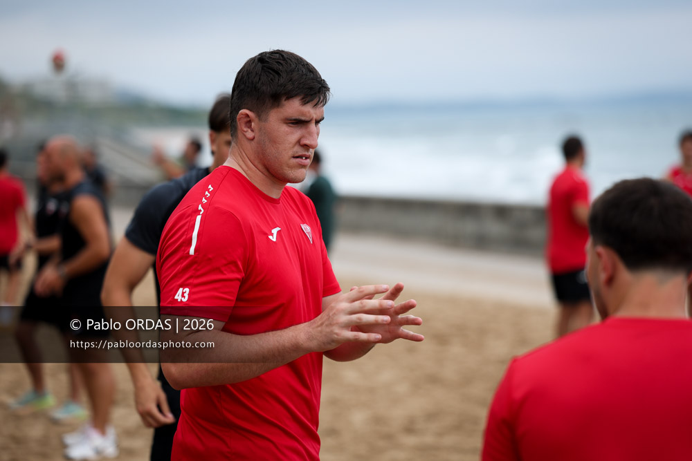 Ellande Sanderson, lors d'un entraînement avec le Biarritz olympique, le 10 juillet 2026 à la Côte des Basques de Biarritz, France (Photo Pablo ORDAS)