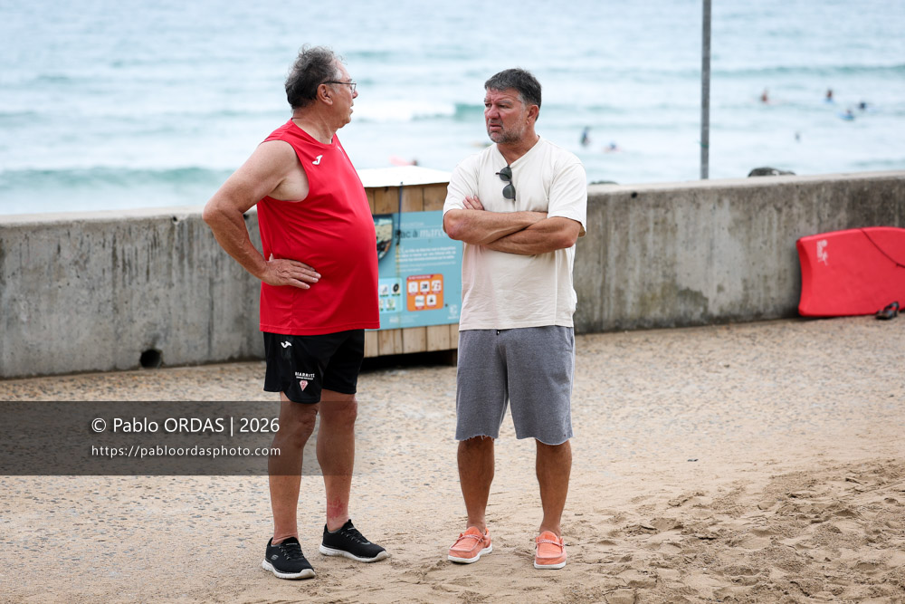 Laurent Mazas, lors d'un entraînement avec le Biarritz olympique, le 10 juillet 2026 à la Côte des Basques de Biarritz, France (Photo Pablo ORDAS)