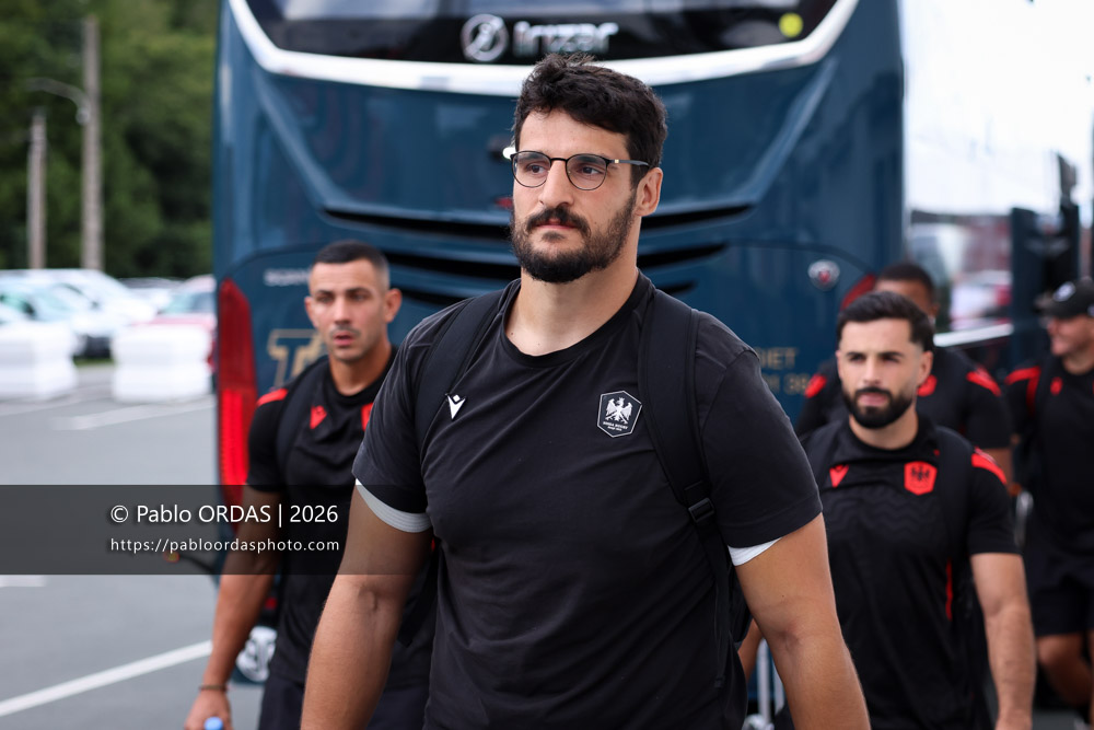 Adrian Motoc, lors du match de Pro D2 entre le Biarritz olympique et Nissa Rugby, le 27 août 2026 au stade Aguiléra de Biarritz, France (Photo Pablo ORDAS)