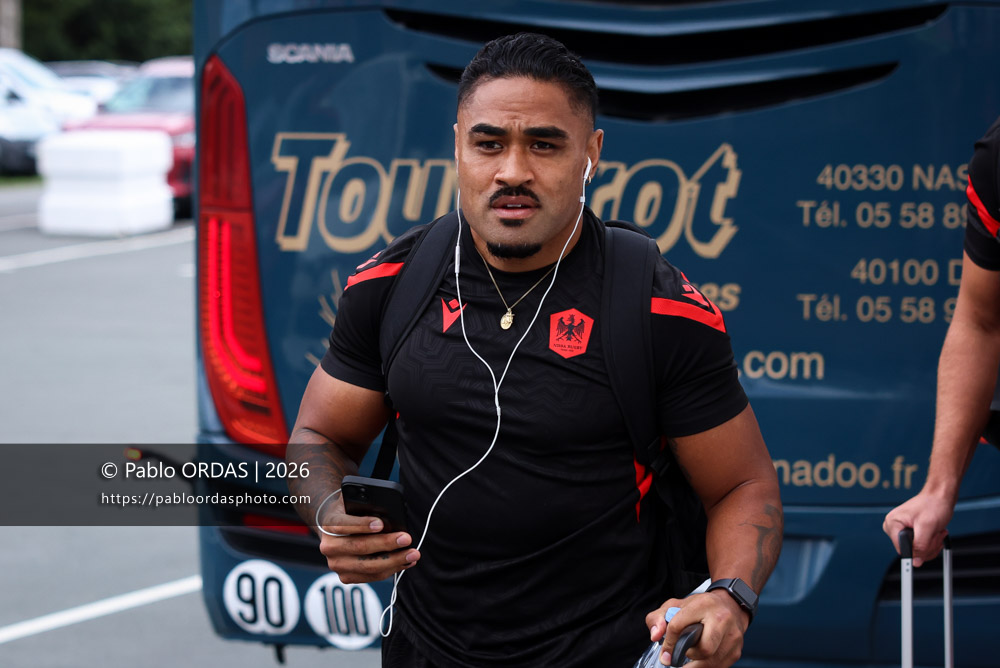 Francis Saili, lors du match de Pro D2 entre le Biarritz olympique et Nissa Rugby, le 27 août 2026 au stade Aguiléra de Biarritz, France (Photo Pablo ORDAS)