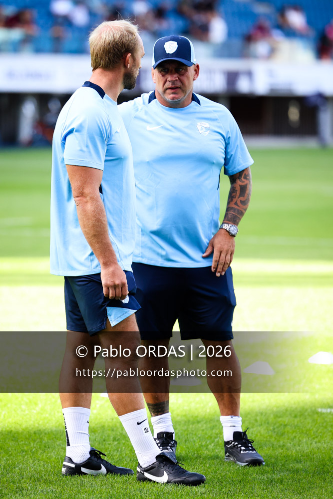 Andrea Moretti, lors du match amical entre l'Aviron bayonnais et le Stade toulousain, le 28 août 2026 au stade Jean Dauger de Bayonne, France (Photo Pablo ORDAS)