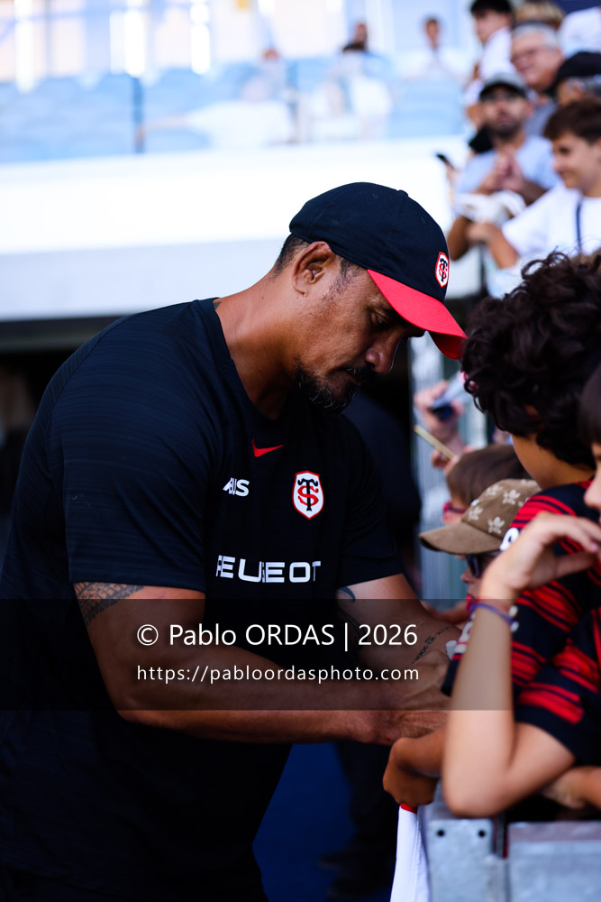 Jerome Kaino, lors du match amical entre l'Aviron bayonnais et le Stade toulousain, le 28 août 2026 au stade Jean Dauger de Bayonne, France (Photo Pablo ORDAS)