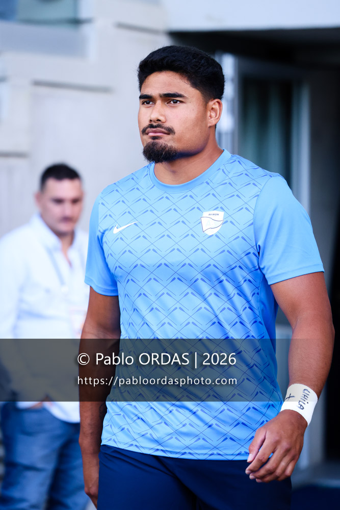 Matthieu Uhila, lors du match amical entre l'Aviron bayonnais et le Stade toulousain, le 28 août 2026 au stade Jean Dauger de Bayonne, France (Photo Pablo ORDAS)