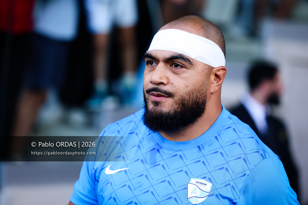 Emerick Setiano, lors du match amical entre l'Aviron bayonnais et le Stade toulousain, le 28 août 2026 au stade Jean Dauger de Bayonne, France (Photo Pablo ORDAS)