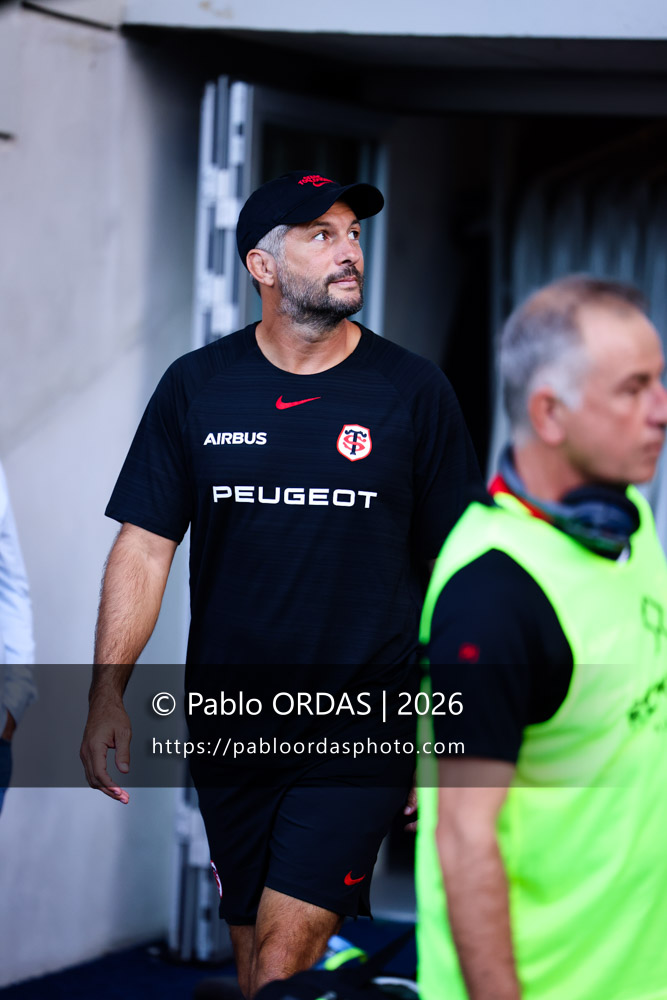 Jean Bouilhou, lors du match amical entre l'Aviron bayonnais et le Stade toulousain, le 28 août 2026 au stade Jean Dauger de Bayonne, France (Photo Pablo ORDAS)