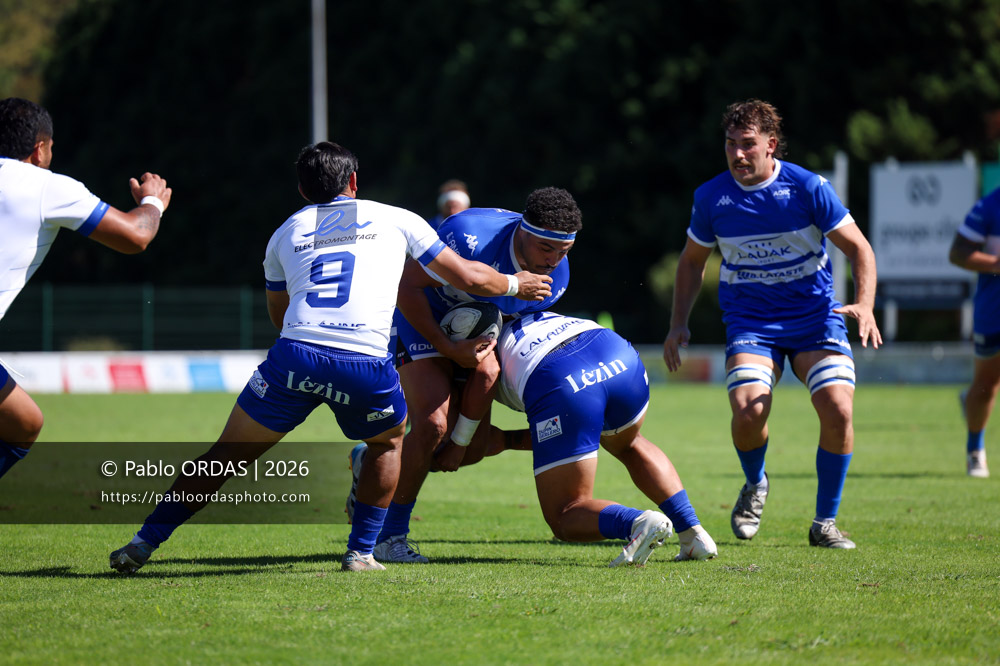 Nicolas Alacchi, lors du match de Fédéraile 1 entre l'Anglet olympique et Layrac, le 13 septembre 2026 au stade Saint-Jean d'Anglet, France (Photo Pablo ORDAS)