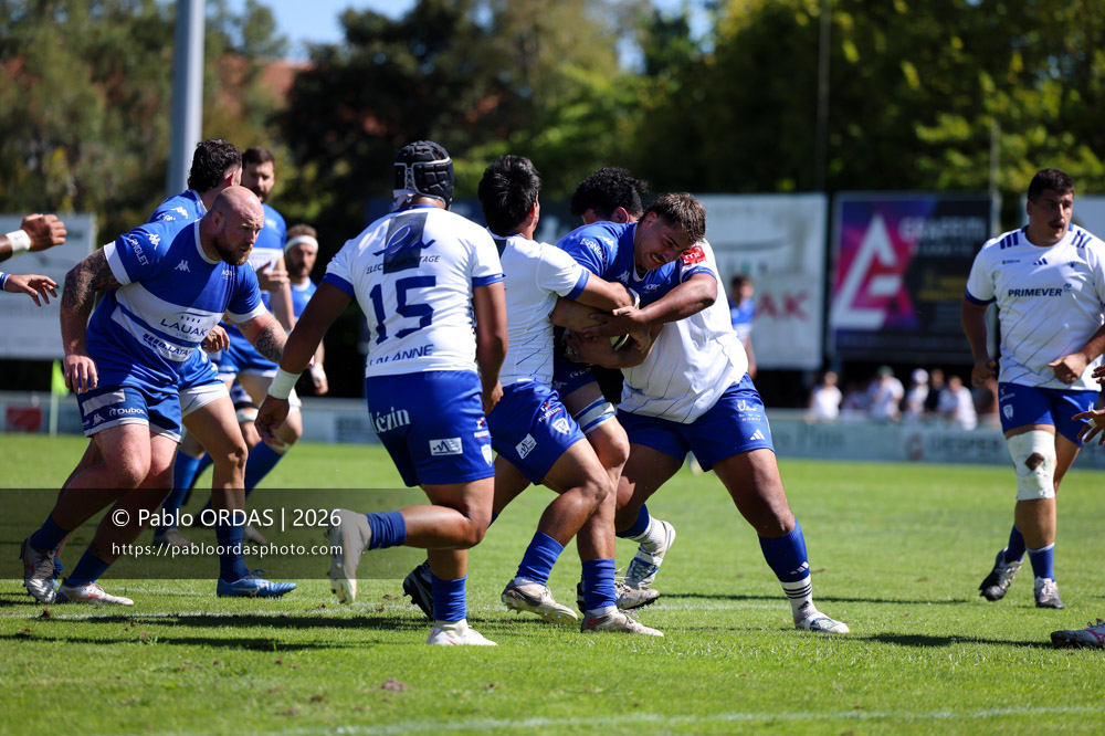 Olmo d'Alessandro, lors du match de Fédéraile 1 entre l'Anglet olympique et Layrac, le 13 septembre 2026 au stade Saint-Jean d'Anglet, France (Photo Pablo ORDAS)