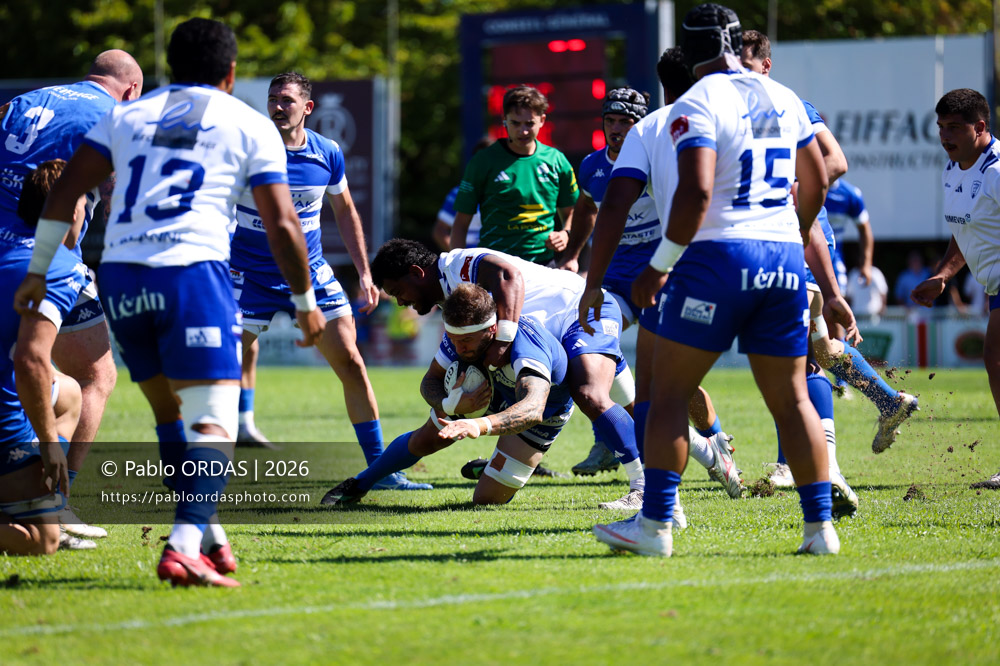 Sébastien Laulhé, lors du match de Fédéraile 1 entre l'Anglet olympique et Layrac, le 13 septembre 2026 au stade Saint-Jean d'Anglet, France (Photo Pablo ORDAS)