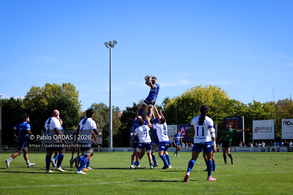 Sébastien Laulhé, lors du match de Fédéraile 1 entre l'Anglet olympique et Layrac, le 13 septembre 2026 au stade Saint-Jean d'Anglet, France (Photo Pablo ORDAS)