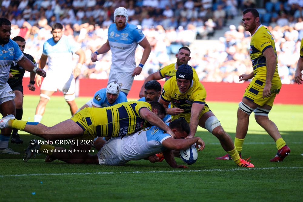 Guillaume Cramont, lors du match de Top 14 entre l'Aviron bayonnais et Clermont, le 19 septembre 2026 au stade Jean Dauger de Bayonne, France (Photo Pablo ORDAS)