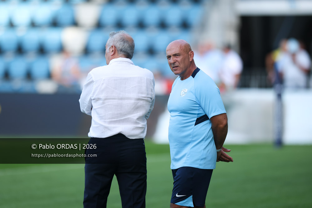 Laurent Travers, lors du match de Top 14 entre l'Aviron bayonnais et Toulon, le 5 septembre 2026 au stade Jean Dauger de Bayonne, France (Photo Pablo ORDAS)