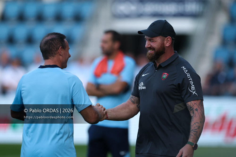 Cédric Béal, lors du match de Top 14 entre l'Aviron bayonnais et Toulon, le 5 septembre 2026 au stade Jean Dauger de Bayonne, France (Photo Pablo ORDAS)