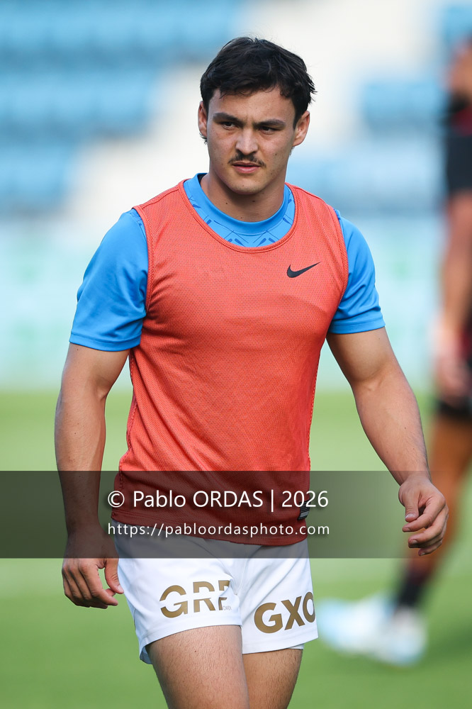 Baptiste Tilloles, lors du match de Top 14 entre l'Aviron bayonnais et Toulon, le 5 septembre 2026 au stade Jean Dauger de Bayonne, France (Photo Pablo ORDAS)