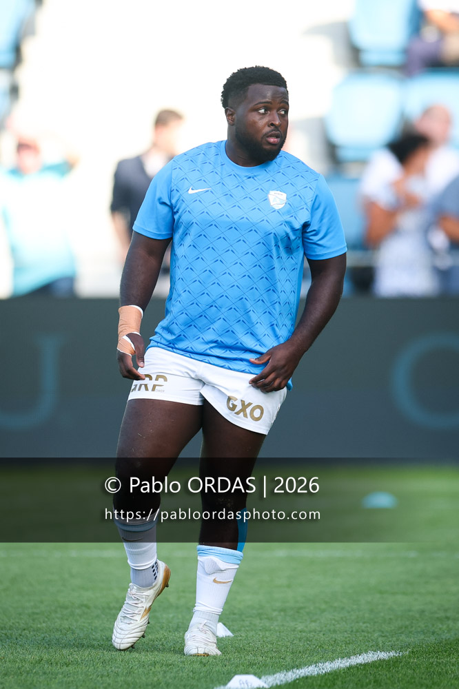 Andy Bordelai, lors du match de Top 14 entre l'Aviron bayonnais et Toulon, le 5 septembre 2026 au stade Jean Dauger de Bayonne, France (Photo Pablo ORDAS)