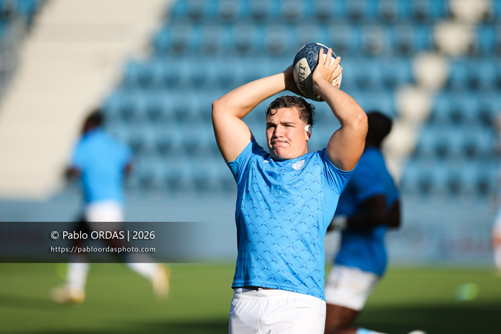 Lucas Martin, lors du match de Top 14 entre l'Aviron bayonnais et Toulon, le 5 septembre 2026 au stade Jean Dauger de Bayonne, France (Photo Pablo ORDAS)