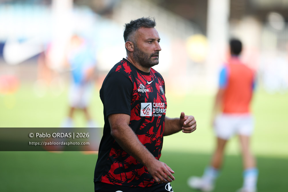 Jérémy Sinzelle, lors du match de Top 14 entre l'Aviron bayonnais et Toulon, le 5 septembre 2026 au stade Jean Dauger de Bayonne, France (Photo Pablo ORDAS)