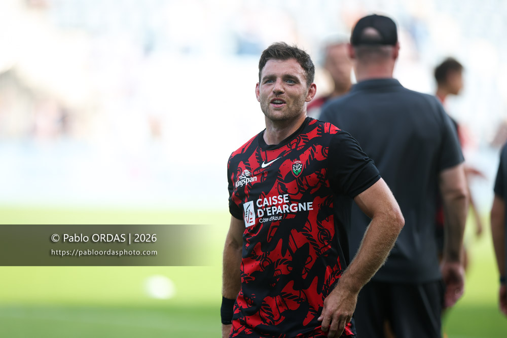 Ben White, lors du match de Top 14 entre l'Aviron bayonnais et Toulon, le 5 septembre 2026 au stade Jean Dauger de Bayonne, France (Photo Pablo ORDAS)