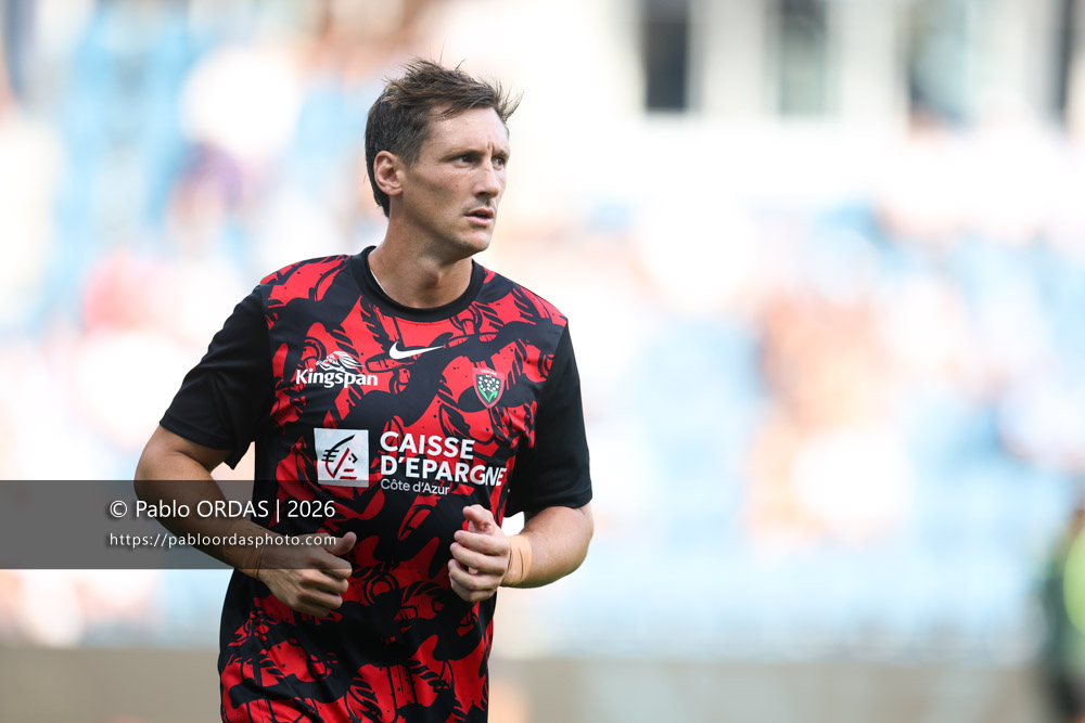 Baptiste Serin, lors du match de Top 14 entre l'Aviron bayonnais et Toulon, le 5 septembre 2026 au stade Jean Dauger de Bayonne, France (Photo Pablo ORDAS)