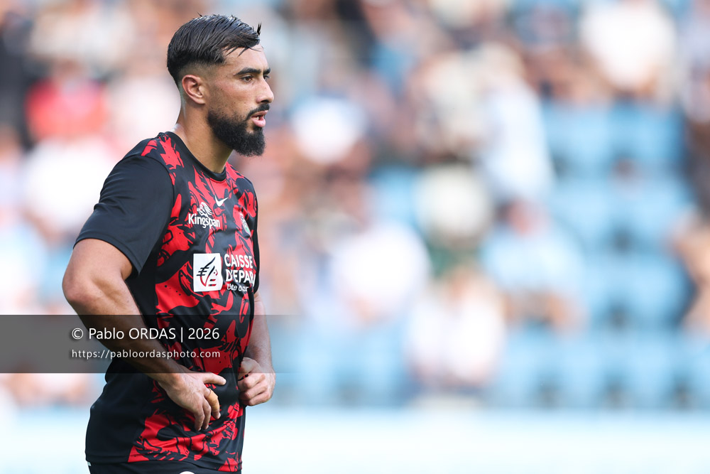 Rayan Rebbadj, lors du match de Top 14 entre l'Aviron bayonnais et Toulon, le 5 septembre 2026 au stade Jean Dauger de Bayonne, France (Photo Pablo ORDAS)