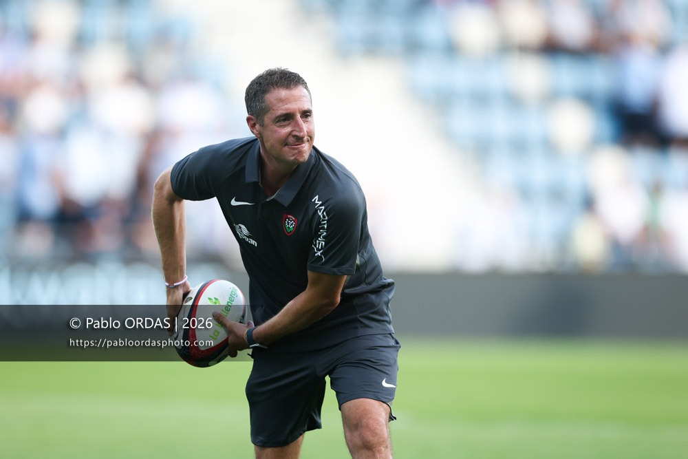 Maxime Petitjean, lors du match de Top 14 entre l'Aviron bayonnais et Toulon, le 5 septembre 2026 au stade Jean Dauger de Bayonne, France (Photo Pablo ORDAS)