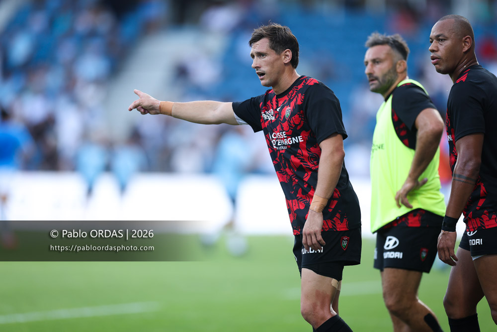 Baptiste Serin, lors du match de Top 14 entre l'Aviron bayonnais et Toulon, le 5 septembre 2026 au stade Jean Dauger de Bayonne, France (Photo Pablo ORDAS)