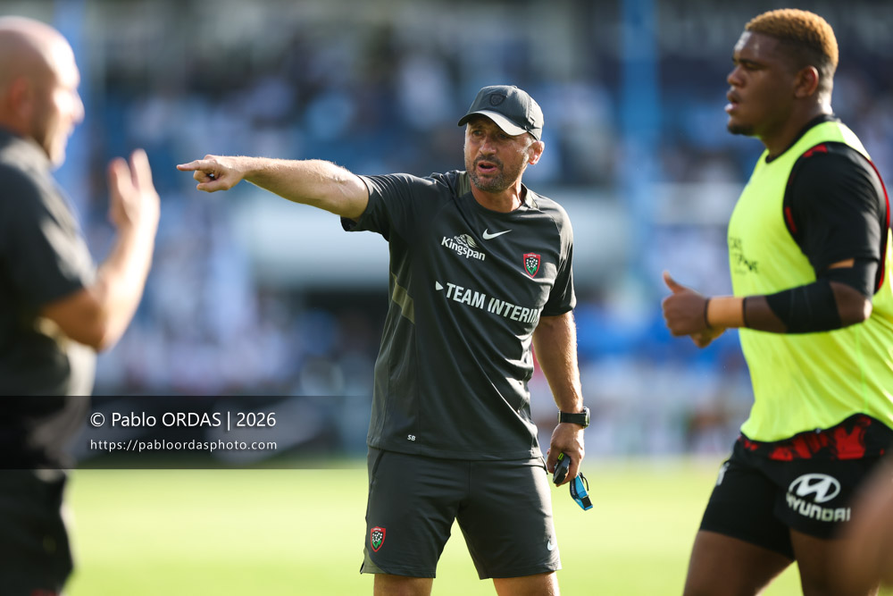 Sébastein Bourdin, lors du match de Top 14 entre l'Aviron bayonnais et Toulon, le 5 septembre 2026 au stade Jean Dauger de Bayonne, France (Photo Pablo ORDAS)