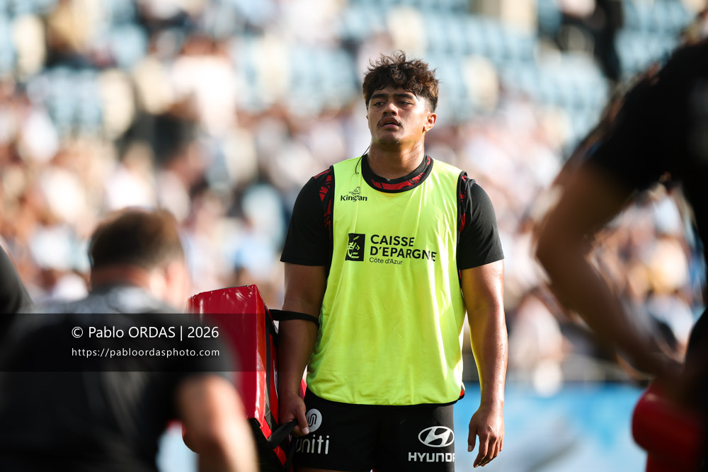 Patrick Tuifua, lors du match de Top 14 entre l'Aviron bayonnais et Toulon, le 5 septembre 2026 au stade Jean Dauger de Bayonne, France (Photo Pablo ORDAS)