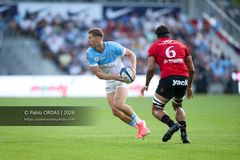Rob du Preez, lors du match de Top 14 entre l'Aviron bayonnais et Toulon, le 5 septembre 2026 au stade Jean Dauger de Bayonne, France (Photo Pablo ORDAS)