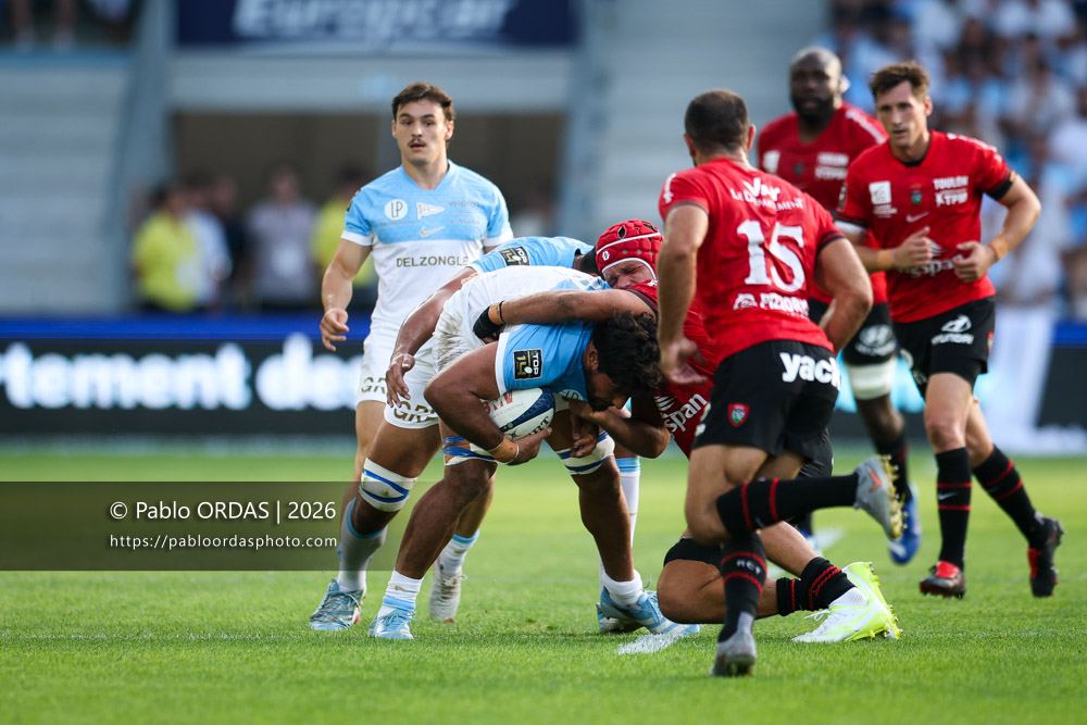 Rodrigo Bruni, lors du match de Top 14 entre l'Aviron bayonnais et Toulon, le 5 septembre 2026 au stade Jean Dauger de Bayonne, France (Photo Pablo ORDAS)