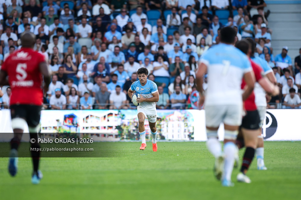 Yohan Orabé, lors du match de Top 14 entre l'Aviron bayonnais et Toulon, le 5 septembre 2026 au stade Jean Dauger de Bayonne, France (Photo Pablo ORDAS)