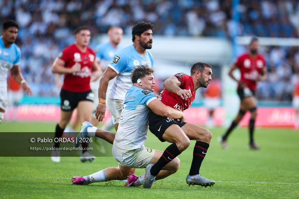 Melvyn Jaminet, lors du match de Top 14 entre l'Aviron bayonnais et Toulon, le 5 septembre 2026 au stade Jean Dauger de Bayonne, France (Photo Pablo ORDAS)