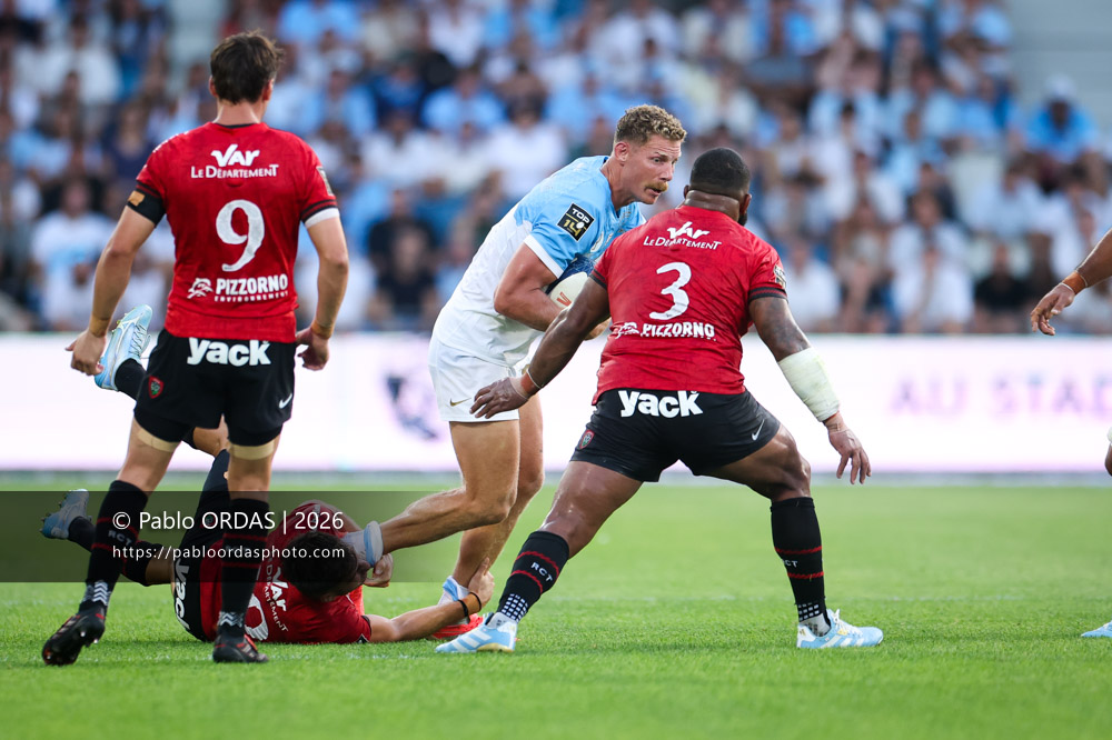 Rob du Preez, lors du match de Top 14 entre l'Aviron bayonnais et Toulon, le 5 septembre 2026 au stade Jean Dauger de Bayonne, France (Photo Pablo ORDAS)