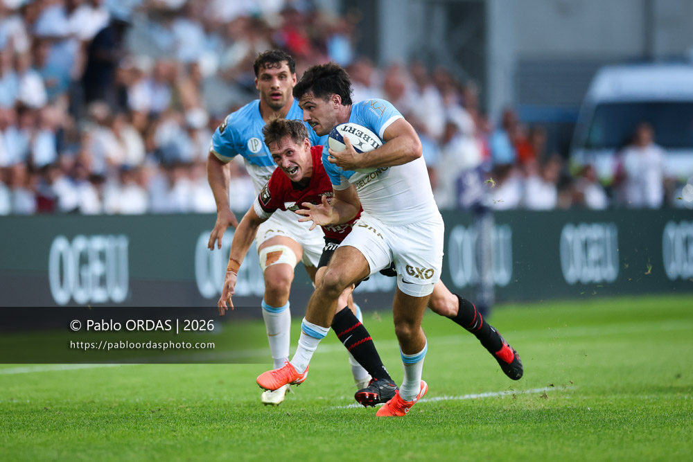 Yohan Orabé, lors du match de Top 14 entre l'Aviron bayonnais et Toulon, le 5 septembre 2026 au stade Jean Dauger de Bayonne, France (Photo Pablo ORDAS)