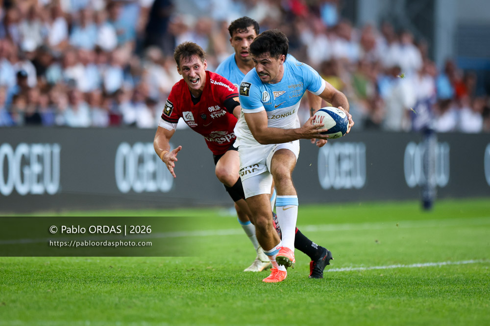 Yohan Orabé, lors du match de Top 14 entre l'Aviron bayonnais et Toulon, le 5 septembre 2026 au stade Jean Dauger de Bayonne, France (Photo Pablo ORDAS)