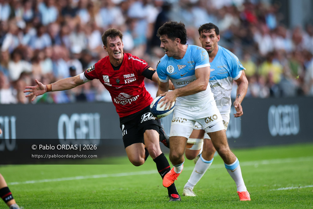 Yohan Orabé, lors du match de Top 14 entre l'Aviron bayonnais et Toulon, le 5 septembre 2026 au stade Jean Dauger de Bayonne, France (Photo Pablo ORDAS)