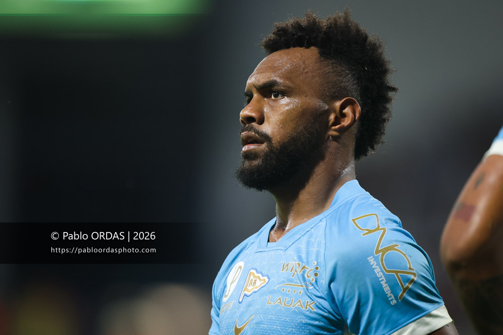 Sireli Maqala, lors du match de Top 14 entre l'Aviron bayonnais et Toulon, le 5 septembre 2026 au stade Jean Dauger de Bayonne, France (Photo Pablo ORDAS)