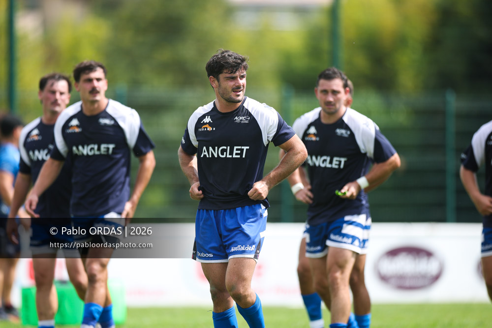 Jeremy Box, lors du match de Fédéraile 1 entre l'Anglet olympique et l'Union Barbezieux Jonzac, le 6 septembre 2026 au stade Saint-Jean d'Anglet, France (Photo Pablo ORDAS)