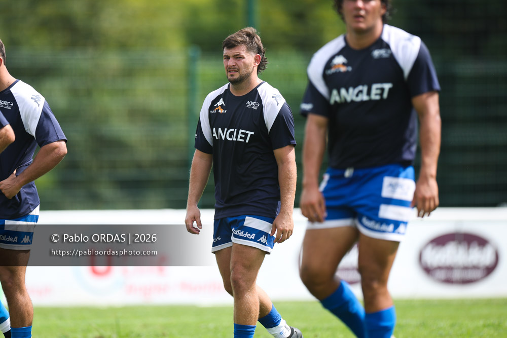 Alexandre Gouaux, lors du match de Fédéraile 1 entre l'Anglet olympique et l'Union Barbezieux Jonzac, le 6 septembre 2026 au stade Saint-Jean d'Anglet, France (Photo Pablo ORDAS)