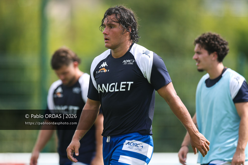 Jules Lartigau, lors du match de Fédéraile 1 entre l'Anglet olympique et l'Union Barbezieux Jonzac, le 6 septembre 2026 au stade Saint-Jean d'Anglet, France (Photo Pablo ORDAS)