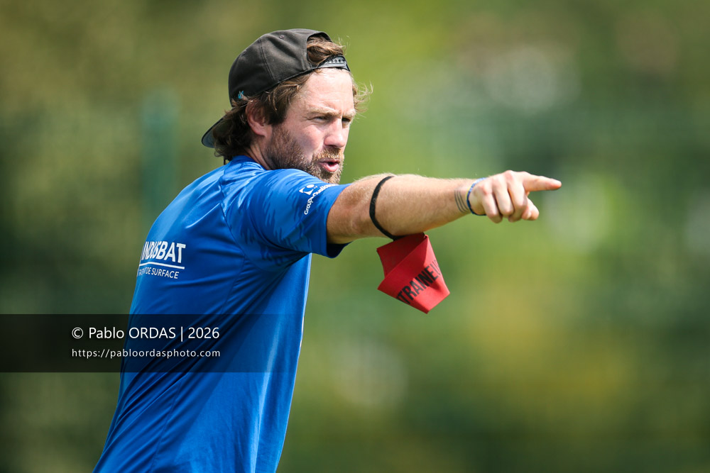 Benoit Bonetti, lors du match de Fédéraile 1 entre l'Anglet olympique et l'Union Barbezieux Jonzac, le 6 septembre 2026 au stade Saint-Jean d'Anglet, France (Photo Pablo ORDAS)