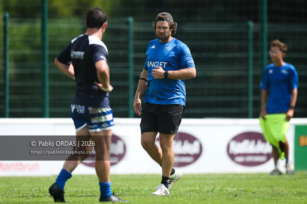 Benoit Bonetti, lors du match de Fédéraile 1 entre l'Anglet olympique et l'Union Barbezieux Jonzac, le 6 septembre 2026 au stade Saint-Jean d'Anglet, France (Photo Pablo ORDAS)