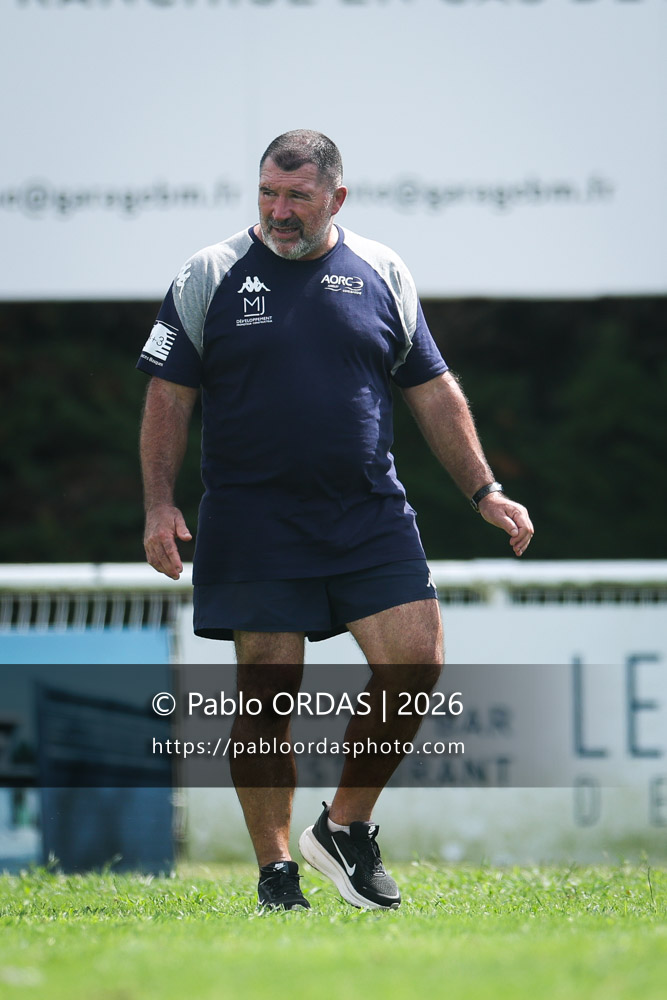 Jean Marc Higos, lors du match de Fédéraile 1 entre l'Anglet olympique et l'Union Barbezieux Jonzac, le 6 septembre 2026 au stade Saint-Jean d'Anglet, France (Photo Pablo ORDAS)