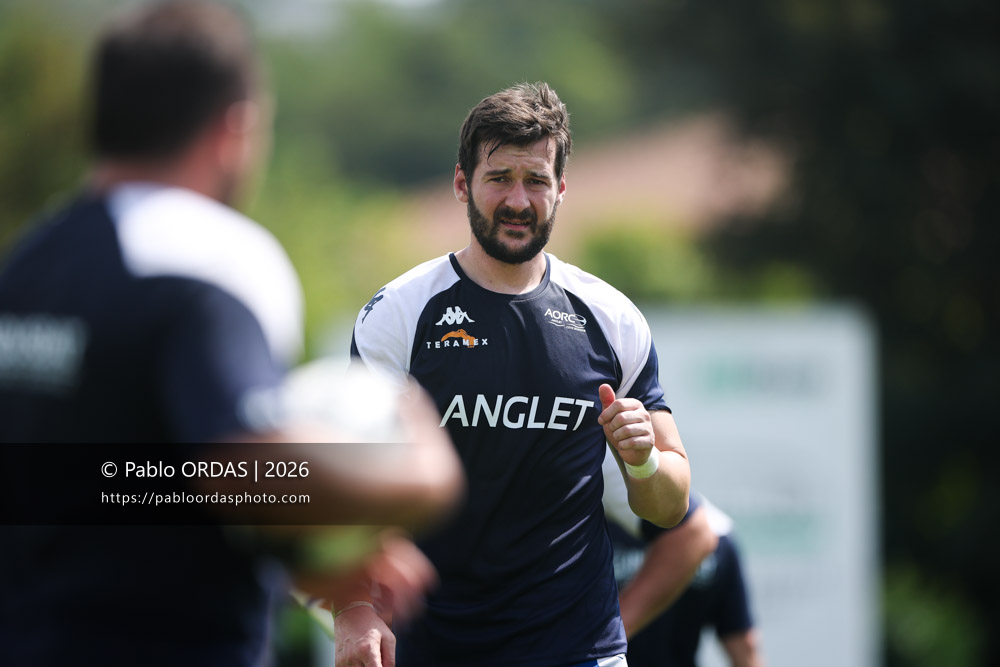 Bastien Bergounioux, lors du match de Fédéraile 1 entre l'Anglet olympique et l'Union Barbezieux Jonzac, le 6 septembre 2026 au stade Saint-Jean d'Anglet, France (Photo Pablo ORDAS)