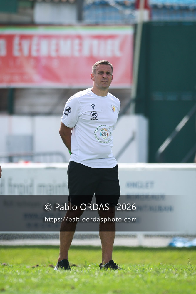 Remus Lungu, lors du match de Fédéraile 1 entre l'Anglet olympique et l'Union Barbezieux Jonzac, le 6 septembre 2026 au stade Saint-Jean d'Anglet, France (Photo Pablo ORDAS)